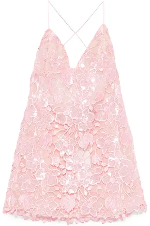 Retrofete Minikleid mit Blumenstickerei