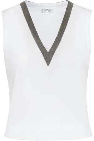 Brunello Cucinelli Tanktop mit Monili-Kette