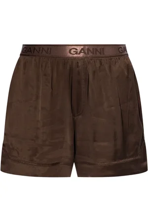 Ganni Shorts mit Logo-Bund