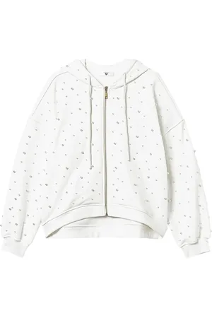 Twin-Set Hoodie mit Kunstperlen