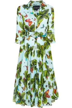SAMANTHA SUNG Aster Kleid mit Kleeblatt-Print