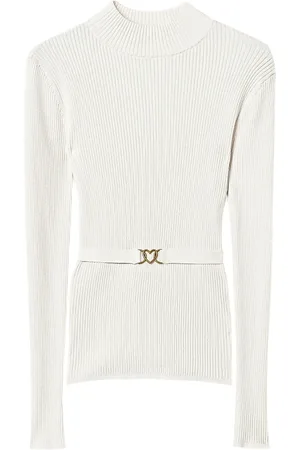 Twin-Set Stehkragen-Pullover mit Gürtel