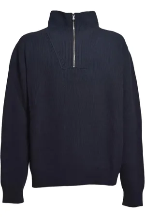 PAURA Zip-neck ribbed-knit sweater
