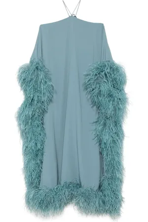 ‎Taller Marmo‎ Maxikleid mit Federbesatz