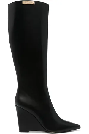 Twin-Set Stiefel mit Logo-Schild 100mm