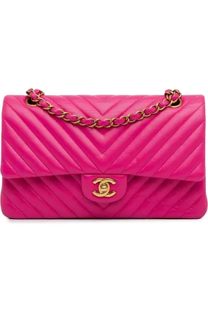 CHANEL 2015-2016 mittelgroße Chevron Double Flap Schultertasche