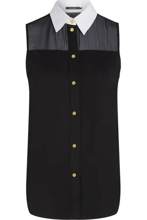 Karl Lagerfeld Bluse mit Popeline-Kragen