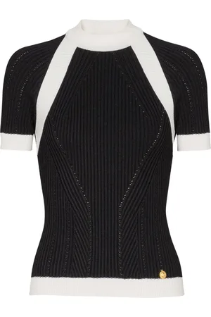 Balmain Kurzärmeliges Strickoberteil