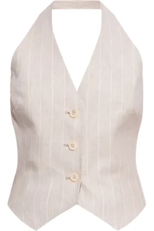 Max Mara Neckholder-Top mit Nadelstreifen