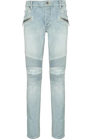 Balmain Ausgeblichene Slim-Fit-Bikerjeans