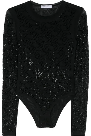 BLUMARINE Top aus Mesh mit Strass