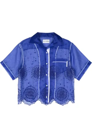 Des Phemmes Seidenbluse mit Lochstickerei