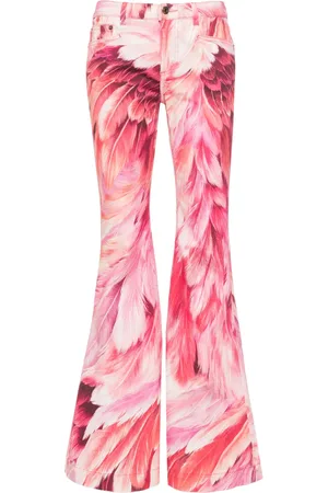 Roberto Cavalli Ausgestellte Jeans mit Print