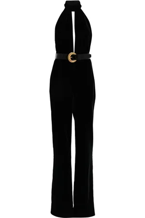 Tom Ford Jumpsuit aus Samt mit Gürtel