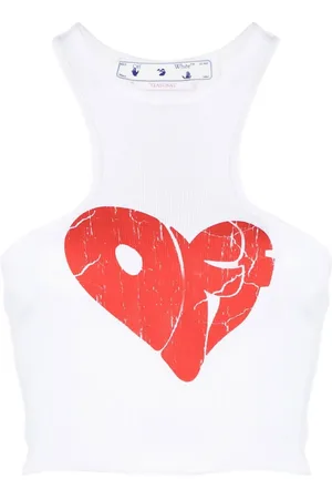 OFF-WHITE Top mit Herz-Print