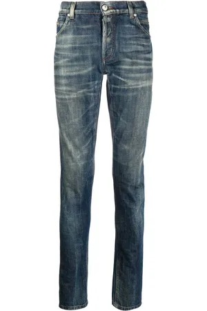 Balmain Slim-Fit-Jeans mit Tragefalten