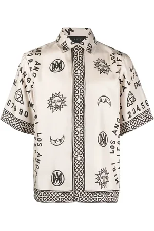 AMIRI Bowlinghemd aus Seide Ouija Board-Print