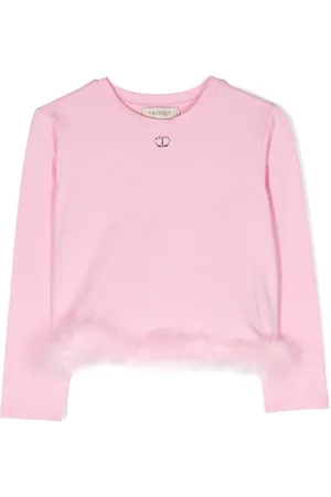 Twin-Set T-Shirt mit Saum aus Faux Fur