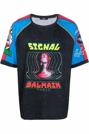 Balmain T-Shirt mit Weltall-Print