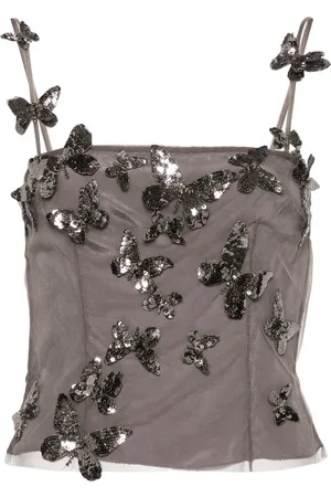 BLUMARINE Cropped-Top mit Pailletten-Schmetterling