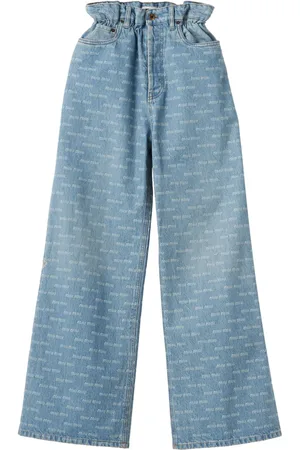 Miu Miu Weite Jeans mit Logo-Print