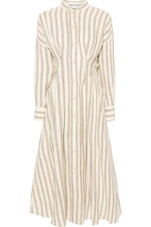 Max Mara Gestreiftes Kleid aus Leinen