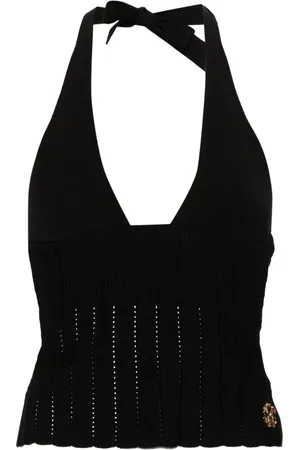 Roberto Cavalli Cropped-Top mit V-Ausschnitt
