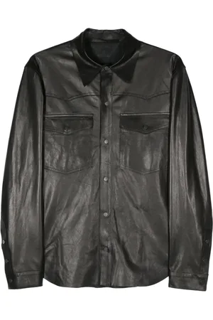 SALVATORE SANTORO Lederjacke mit Logo-Schild