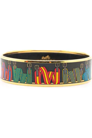 Hermès 20th Century Wide Les Sangles Enamel Bangle 65 costume bracelet