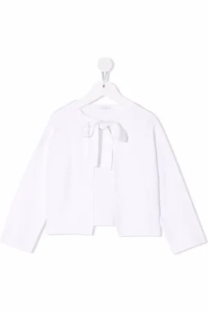 Il gufo Fein gestrickter Cardigan mit Schleife
