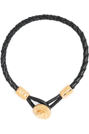 VERSACE Geflochtenes Medusa Biggie Lederarmband