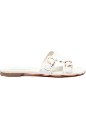 santoni Leather flat sandals