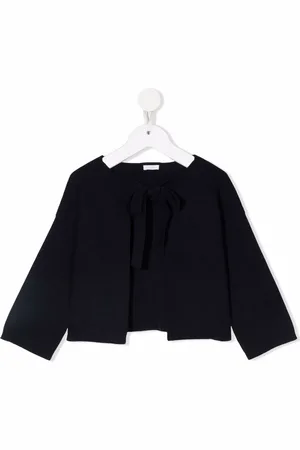 Il gufo Fein gestrickter Cardigan mit Schleife