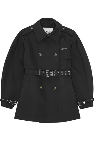Ganni Trenchcoat mit Ballonärmeln