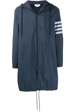 Thom Browne 4-Bar Ripstop Navy Long Hooded Parka
