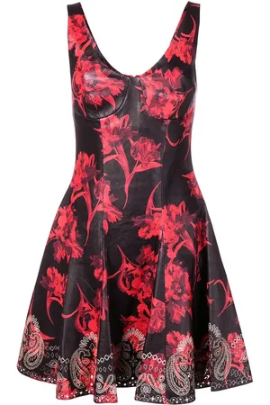 Roberto Cavalli Kleid mit Micro Parrot Tulip Print