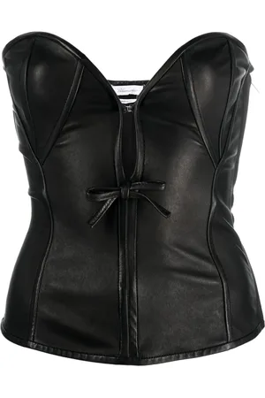 BLUMARINE Top aus Leder mit Herzausschnitt