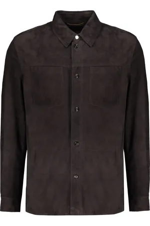 MOORER Bobbio leather shirt jacket