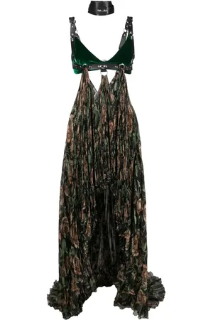 Roberto Cavalli Gemustertes Maxikleid