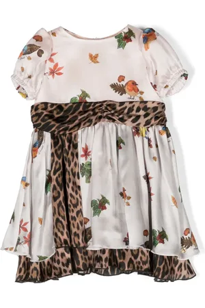 Roberto Cavalli Seidenkleid mit Blumen-Print