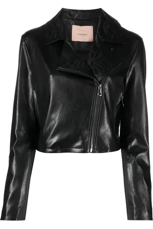 Twin-Set Bestickte Bikerjacke