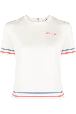 Fendi T-Shirt mit Logo-Stickerei