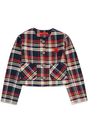 MAX&Co. Kids Karierte Jacke ohne Kragen