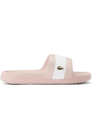 Lacoste Streifen-Pantoletten mit Logo-Applikation