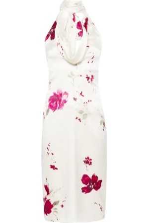 BLUMARINE Neckholder-Midikleid mit Blumenmotiv