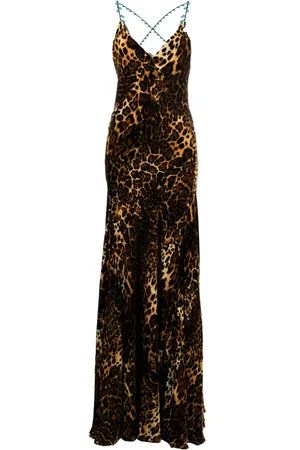 Roberto Cavalli Maxikleid mit Leoparden-Print