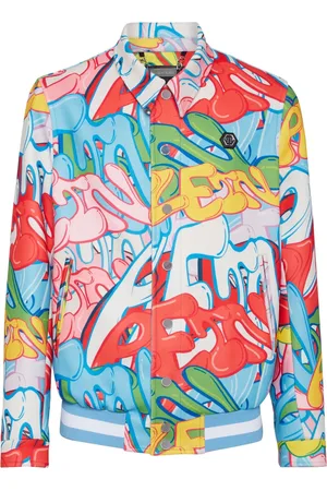 Philipp Plein Hemdjacke mit Graffiti-Print