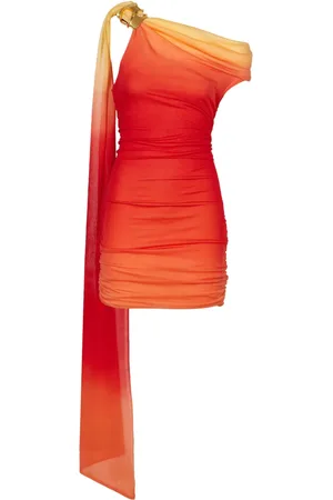 Salvatore Ferragamo Gerafftes One-Shoulder-Minikleid