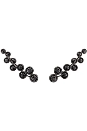 ALINKA 18kt rhodinierte Weißgoldohrringe mit schwarzen Diamanten