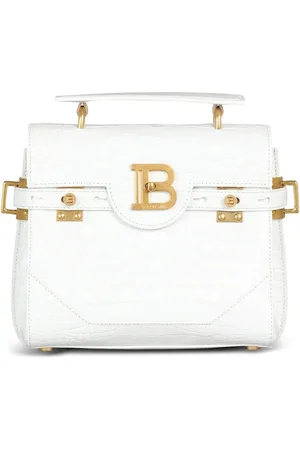 Balmain Schultertasche mit Kroko-Effekt